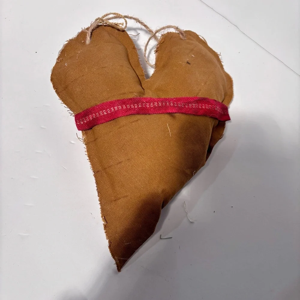 Set Of 3 Handmade Grungy Stuffed Hearts W/ Vintage Embellishments